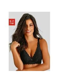 Bralette-BH Lascana "Mably" Gr. 95, Cup F, schwarz Damen BHs BH Bügelloser-BH Bralette Spitzen-BH Spitzenwäsche ohne Bügel, Dessous