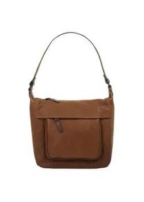 XZONE Umhängetasche X-ZONE Gr. B/H/T: 23cm x 21cm x 9cm onesize, braun (cognac) Damen Taschen echt Leder