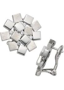 Paar Ohrstecker Jobo Ohrringe Gr. Silber 925 (Sterlingsilber), silberfarben (silber 925) Damen 925 Silber mit 10 Zirkonia