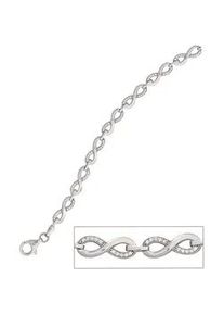 Silberarmband Jobo "Armband" Armbänder Gr. Silber 925 (Sterlingsilber), silberfarben (silber 925) Damen 925 Silber rhodiniert mit Zirkonia 19 cm