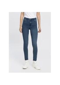 Skinny-fit-Jeans Arizona "Ultra Stretch" Gr. 50, N-Gr, blau (schwarz, blau, used) Damen Jeans extra-eng geschnittene Beinform, modische Used-Waschung