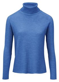 Rollkragen-Pullover aus 100% Schurwolle-Merino Peter Hahn blau