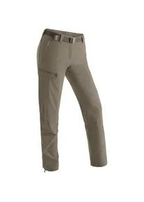 Funktionshose Maier Sports "Inara slim" Gr. 38, Normalgrößen, beige (dunkelbeige) Damen Hosen Herren Wanderhose, atmungsaktive Outdoor-Hose, 4 Taschen, Slim Fit