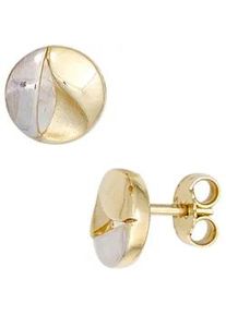 Paar Ohrstecker Jobo Ohrringe Gr. Gelbgold 333, goldfarben (gelbgold 333) Damen rund 333 Gold bicolor