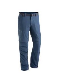 Funktionshose Maier Sports "Tajo 2" Gr. 32, Kurzgrößen, blau (jeansblau) Herren Hosen Wanderhose, zipp-off Outdoor-Hose, 4 Taschen, Regular Fit