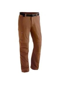 Funktionshose Maier Sports "Tajo 2" Gr. 28, Kurzgrößen, braun (rostbraun) Herren Hosen Wanderhose, zipp-off Outdoor-Hose, 4 Taschen, Regular Fit