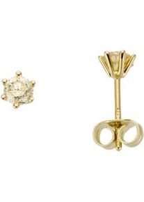 Paar Ohrstecker Firetti "Schmuck Geschenk Gold 750 Ohrschmuck Solitär" Ohrringe Gr. 0,5 ct LR = lupenrein, Gelbgold 750-Diamanten, goldfarben (gelbgoldfarben) Damen mit Brillant - Krappenfassung