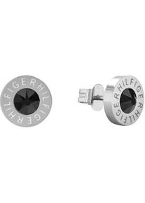 Paar Ohrstecker Tommy Hilfiger "Schmuck Edelstahl Ohrschmuck Ohrringe MENS EARRINGS" Gr. Edelstahl, schwarz (edelstahlfarben, schwarz, schwarz) Herren mit Glasstein