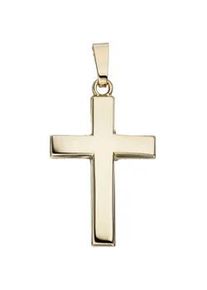 Kreuz-Anhänger Jobo "Anhänger Kreuz" Schmuckanhänger Gr. Gelbgold 585, gelb (gelbgold 585) Damen 585 Gold