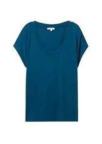 Tom Tailor Damen Basic T-Shirt, blau, Uni, Gr. XXL