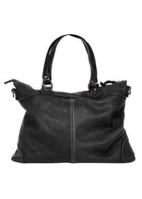 Shopper CLUTY Gr. B/H/T: 43cm x 30cm x 11cm onesize, schwarz Damen Taschen echt Leder, Made in Italy