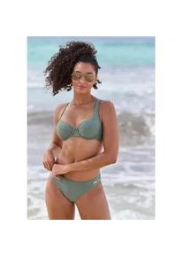 Menabo Bügel-Bikini-Top SUNSEEKER "Loretta" Gr. 36, Cup B, grün (oliv) Damen Bikini-Oberteile Ocean Blue mit Strukturmuster