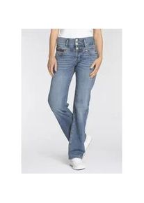 Thule Straight-Jeans HERRLICHER "RAYA NEW STRAIGHT" Gr. 34, Länge 34, blau (blue) Damen Jeans Gerade