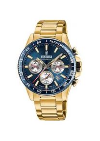 Chronograph Festina "Timeless Chronograph, F20634/2" Armbanduhren goldfarben Herren Armbanduhr, Quarzuhr, Herrenuhr, Stoppfunktion, Edelstahlarmband