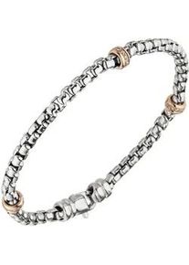 Goldarmband Jobo Armbänder Gr. Roségold 585-Weißgold 585-Diamanten, rosegold (roségold 585) Damen 585 Gold bicolor mit 39 Diamanten 19 cm