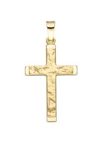 Kreuz-Anhänger Jobo "Anhänger Kreuz" Schmuckanhänger Gr. Gelbgold 585, gelb (gelbgold 585) Damen 585 Gold