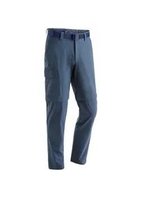 Funktionshose Maier Sports "Torid slim zip" Gr. 28, Kurzgrößen, blau (jeansblau) Herren Hosen Wanderhose, zipp-off Outdoor-Hose, 4 Taschen, Slim Fit