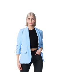 PM SELECTED Damen Kurzblazer Stylischer Sakko Business Blazer Gerafften Ärmeln in Einheitsgröße PM22