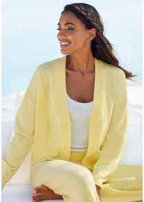Lascana Strickjacke gelb Gr. 32/34 für Damen. Bequem. Nachhaltig.