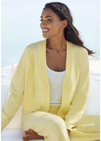 Lascana Strickjacke gelb Gr. 32/34 für Damen. Bequem. Nachhaltig.