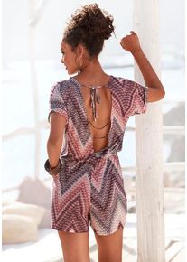 Lascana Kurzoverall mehrfarbig Gr. 34 für Damen. Mit Rundhals. Figurumspielend. Nachhaltig.