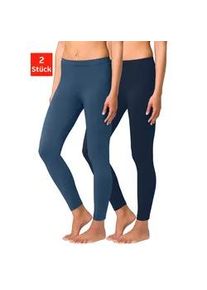 Leggings Vivance ACTIVE Gr. 40/42, N-Gr, blau (jeans, denim) Damen Hosen mit Gummibund, Loungewear