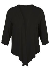 Via Appia Due Große Größen Verschlusslose Jacke mit gerafften 3/4-Ärmeln Gr. 42 schwarz für Damen