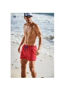 Badeshorts s.Oliver, Herren, Gr. L (52), N-Gr, rot, Microfaser, Microfaser, Polyester, kontrastfarbene Details, unifarben, Badehosen Badeshorts, mit komplement&auml;rem Farbdesign