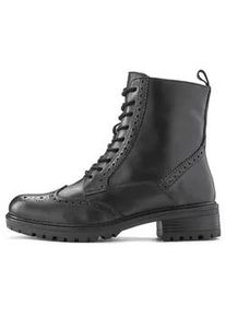 Schnürboots Lascana Gr. 38, schwarz Damen Schuhe Schnürstiefelette, Ankle Boots, Leder, Schnüren & Reißverschluss