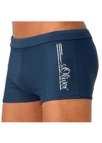 Boxer-Badehose s.Oliver Gr. 4, N-Gr, blau Herren Badehosen mit Logoschriftzug im coolen Used-Look