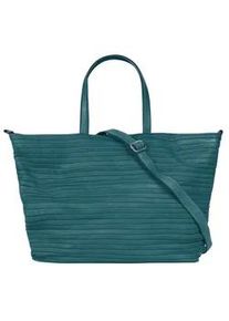 Shopper Samantha Look Gr. B/H/T: 37cm x 30cm x 14cm onesize, blau Damen Taschen echt Leder, Made in Italy