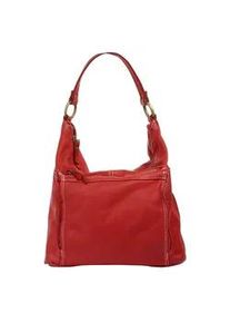 Shopper CLUTY Gr. B/H/T: 32cm x 30cm x 8cm onesize, rot Damen Taschen echt Leder, Made in Italy