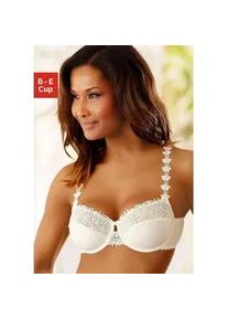 Bügel-BH Nuance Gr. 80, Cup D, beige (creme) Damen BHs BH Bügel-BH Dirndl-BH Hochzeitsdessous Hochzeitswäsche Spitzen-BH Spitzenwäsche Balconette-BH mit schöner Stickereispitze am Obercup und den Trägern, Dessous