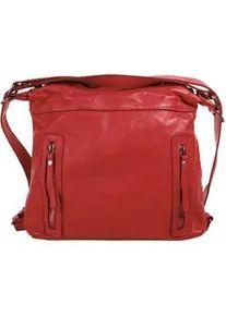 Shopper Samantha Look Gr. B/H/T: 34cm x 31cm x 15cm onesize, rot Damen Taschen echt Leder, Made in Italy