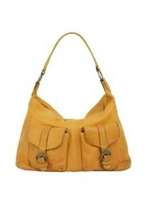 Shopper CLUTY Gr. B/H/T: 36cm x 25cm x 11cm onesize, gelb Damen Taschen echt Leder, Made in Italy