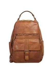 XZONE Laptoprucksack X-ZONE Gr. B/H/T: 37cm x 28cm x 13cm, braun (cognac) Rucksäcke echt Leder, Made in Italy