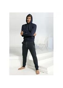 Hoodie BENCH. LOUNGEWEAR Gr. 44/46 (S), blau (navy) Herren Sweatshirts Langarm, Sweatshirt mit Rundhals und Kapuze, Baumwollmischung