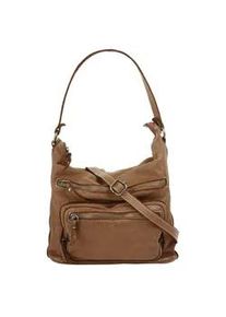 Shopper CLUTY Gr. B/H/T: 26cm x 25cm x 8cm onesize, braun (cognac) Damen Taschen echt Leder, Made in Italy