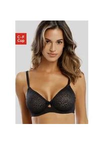 Minimizer-BH Nuance Gr. 95, Cup F, schwarz Damen BHs mit Bügel aus leicht transparenter Spitze, Dessous