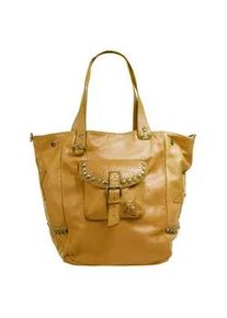 Shopper Samantha Look Gr. B/H/T: 54cm x 37cm x 22cm onesize, gelb Damen Taschen echt Leder, Made in Italy