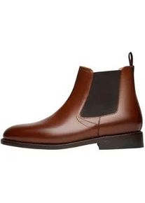 Schlupfboots Henry Stevens "Ella CB Businessschuh" Gr. 39,5, braun (mittelbraun) Damen Schuhe Chelseaboots Schlupfboots Businessschuh Dandy-Boots Chelsea Boots Leder handgefertigt, Stiefelette