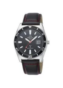 Funkuhr MASTER TIME "Super Power Sporty, MTGA-10860-21L" Armbanduhren schwarz (schwarz, rot) Herren Armbanduhr, Quarzuhr, Herrenuhr, Datum, Leuchtzeiger