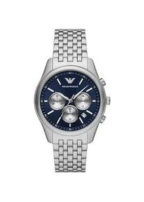 Chronograph Emporio Armani Armbanduhren silberfarben Herren Quarzuhr, Armbanduhr, Herrenuhr, Stoppfunktion, Edelstahlarmband,Datum