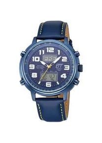 Funkchronograph ETT "Hunter, EGS-11450-32L" Armbanduhren blau Herren Armbanduhr, Herrenuhr, Stoppfunktion, Datum, Solar