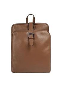 Cityrucksack CLUTY Gr. B/H/T: 32cm x 25cm x 8cm, braun (cognac) Rucksäcke echt Leder, Made in Italy