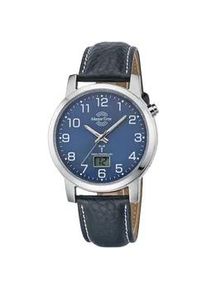 Funkuhr MASTER TIME "Basic, MTGA- 10493-32 L" Armbanduhren blau Herren Armbanduhr, Quarzuhr, Herrenuhr, Datum, Leuchtzeiger