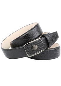 Anthoni Crown Damen Ledergürtel, schwarz, klassisch, Gr. 90, unifarben, Leder, Gürtel, mit Seelöwen-Prägung