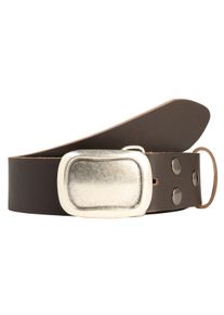 Damen Ledergürtel, braun, modisch,casual, Gr. 90, RETTUNGSRING BY SHOWROOM 019, unifarben, Leder, Gürtel, mit austauschbarer Schließe »Rechteck