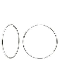 Jobo Damen Paar Creolen, Weißgold 585, weiß, Weißgold 585, Ohrringe, 585 Weißgold 48 mm