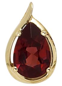 Jobo Damen Ketten-Anhänger "Anhänger Tropfen", Gelbgold 585, gelb, Gelbgold 585, Schmuckanhänger, 585 Gold mit Granat